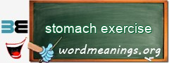 WordMeaning blackboard for stomach exercise
